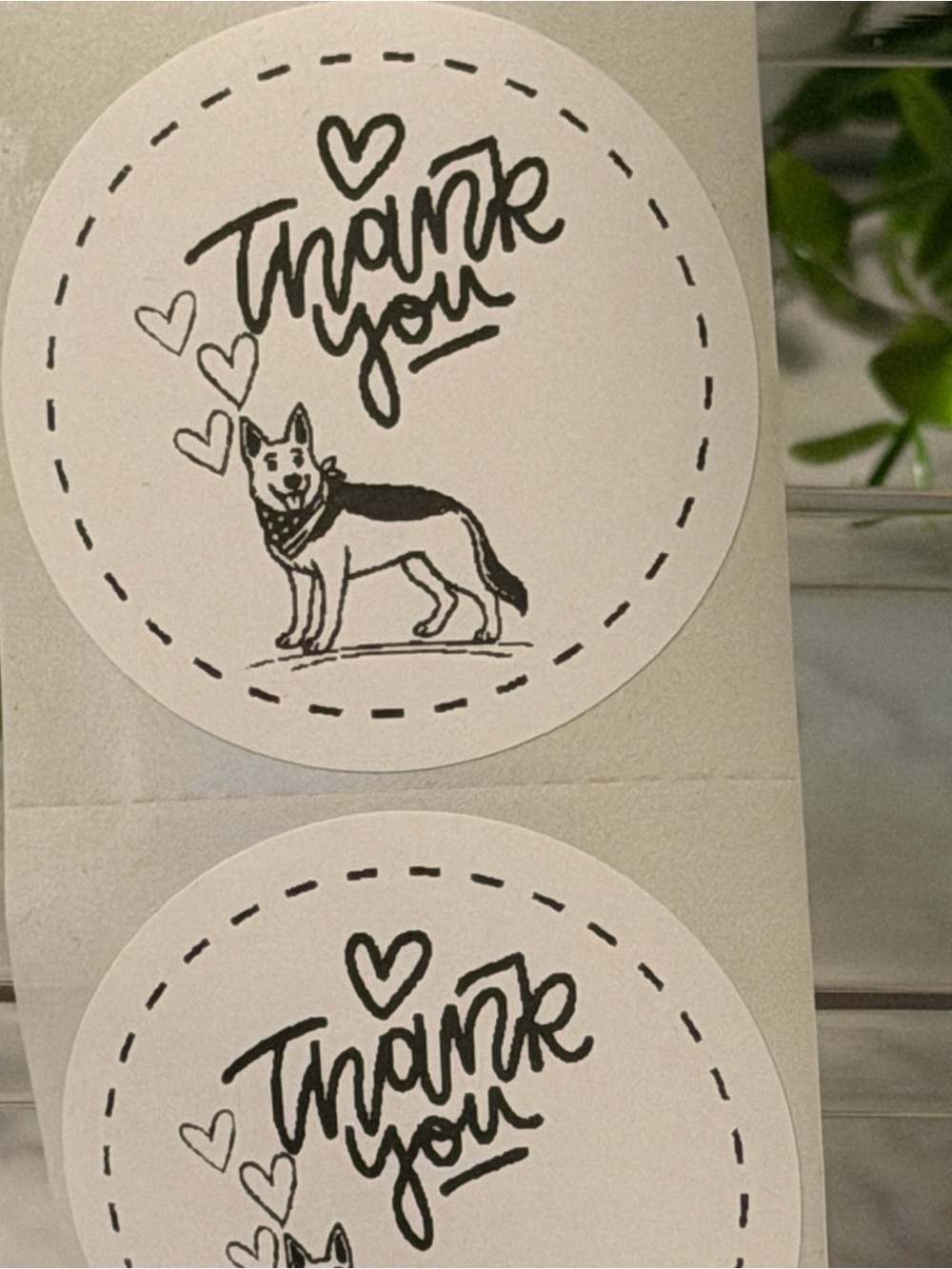 200 German Shepherd Thank You Stickers 2” Round American Flag Labels